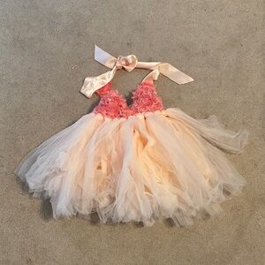 Handmade Pink and Cream Tulle Dress